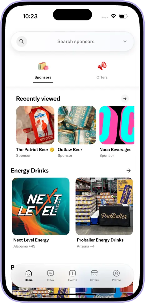 TapSponsor student dashboard preview